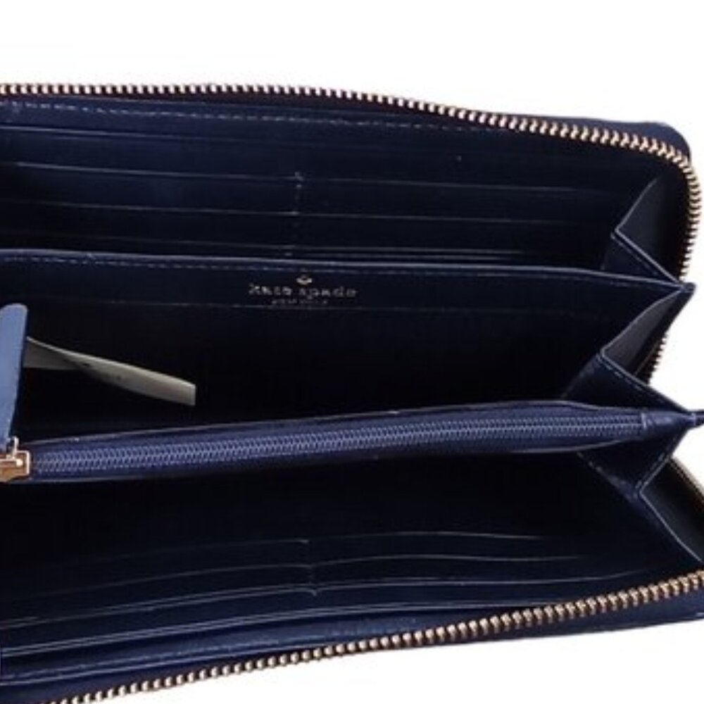 Kate Spade Black & White Neda Grove Street Printed Leather Continental Wallet - Picture 8 of 10